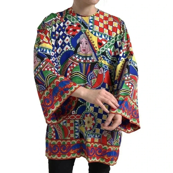 Dolce & Gabbana Multicolor Printed Long Sleeves Blouse Top/IT38 XS NWT - Picture 6 of 6